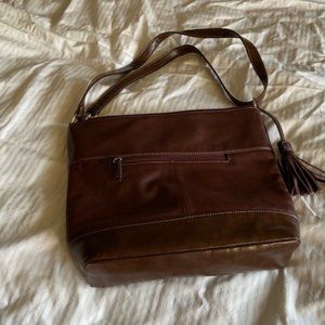 TIGNANELLO Italian leather brown purse with tassel